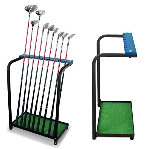 KOFULL Juego de Palos de Golf Almacenamiento Golf Golf Club Sets Golf Putter Stand Rack Durable Metal Almacenamiento 9 Clubs Estante Organizador Equipo