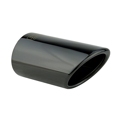 L&P A297 2 embellecedores de tubo de escape negro cromo pulido acero inoxidable compatible con A4 B8 A5 8T Plug&Play, tapas de tubo de escape para tubos de escape de 80 mm