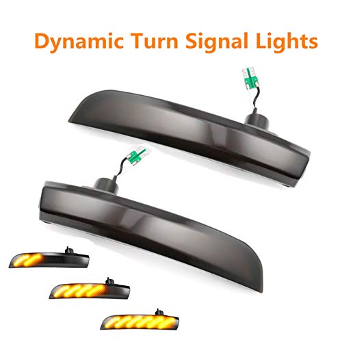 Luces de señal de giro de flujo izquierdo y derechas LED Líneas laterales Lámparas indicadoras de espejo para Ford EcoSport Kuga Escape 2013-2018 Señal de giro luces