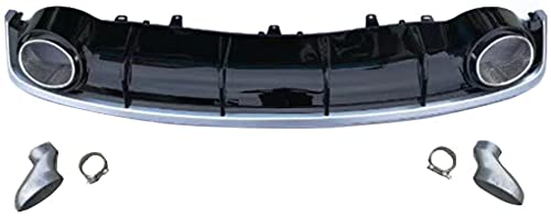 LXNQG Gloss Black Car Trasero Parachoques Difusor de Parachoques de Labios Compatible con A-U-D-I A7 S-Line S7 2016-2018 PP difusor con Consejos de Escape NO RS7 (Color : A7 Black)