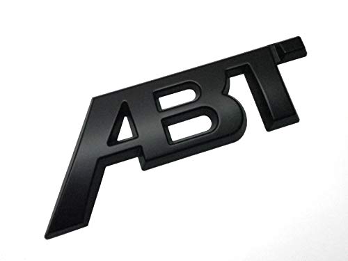 Matte Negro ABT Trasero Boot Badge Emblema For RS3, RS4, RS5, RS6. RS7, RS8, SQ5, R8, Golf, Polo, T6, T5, Tiguan, Passat, Beetle, Leon, Ibiza, Fabia, Octavia Models Talla 75mm x 35mm
