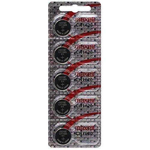 Maxell 5 Pilas de botón de Litio CR1620 BR1620 CR 1620 3 V – Producto Oficial de Maxell