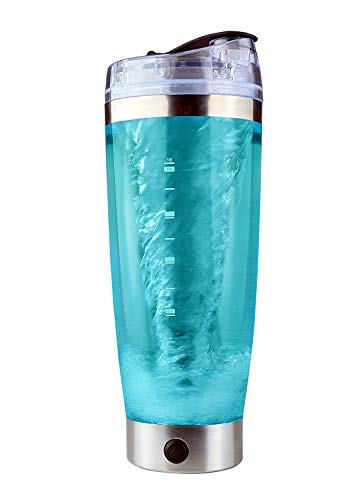 Mitsuru® - Coctelera de proteínas eléctrica con botella de 600 ml | Sin BPA | 16000 RPM | Recargable con cable USB | hermético