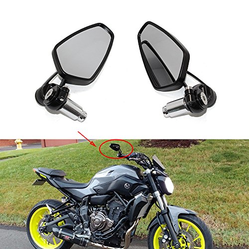 Moto Espejo Retrovisor negros, espejos retrovisores de 7/8"22 mm para motocicleta para Scooter Cruiser Sport Bike Chopper