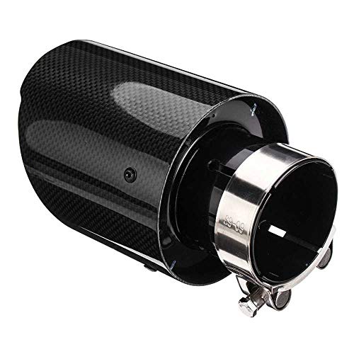 MPOQZI Tubo de Escape Trasero Universal de Fibra de Carbono para Coche de 63 mm-101 mm, Apto para VW Audi Benz BMW Porsche