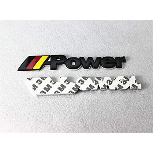 N\A Pegatina de coche de metal M POWER MPOWER Logo coche trasero tronco calcomanía emblema adhesivo coche styling Sport Auto Accesorios para B-M-W M3 M5 M6 F10 F30 (color negro)