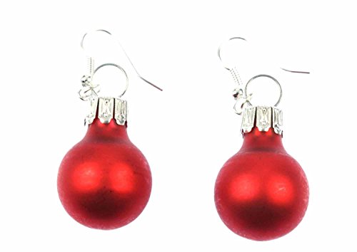 Navidad bolas pendientes Miniblings las chucherías de la Navidad rojo mate