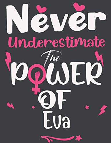Never Underestimate The Power Of Eva: Personalized Meal planner And Grocery list Gift For Eva ,Power Feminist women and teens Gift Idea For birthday or anniversary ,name Eva