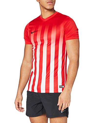 NIKE SS Striped Division II JSY Camiseta del Fútbol, Rosso_Nero_Bianco, XL para Hombre