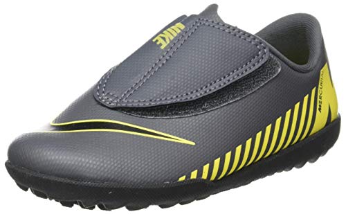 Nike VaporX XII Club (V) TF, Botas de fútbol Unisex niños, Gris Dark Grey Black OPTI Yellow 070, 28 EU