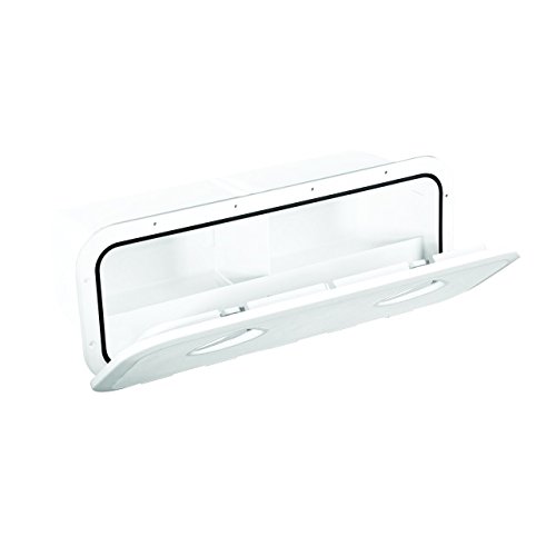 Nuova Rade Top Line - Caja de almacenaje con escotilla y cerradura (243 x 607 mm, plástico), color blanco