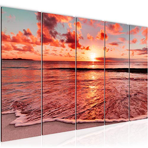 Playa decoración de la pared mesa y Mar - 200 x 80 cm Vista de impresión en lienzo Salón Apartamento - listo para colgar - 607955b