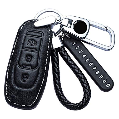 QWASDFG Anillo de Cuero para la Cubierta de la Caja de la Llave del Coche, para Ford Fiesta Focus 23 MK2 MK3 Mondeo MK4 Ecosport Kuga Escape Explorer Ranger A QWASDFG Anillo de Cuero para la Cubierta de la Caja de la Llave del Coche, para Ford Fiesta Focus 23 MK2 MK3 Mondeo MK4 Ecosport Kuga Escape Explorer Ranger A