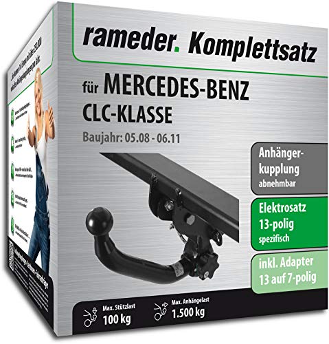 Rameder 113630-07365-1 - Juego completo de enganche de remolque extraíble y 13 polos eléctricos para Mercedes-Benz Clase CLC Rameder 113630-07365-1 - Juego completo de enganche de remolque extraíble y 13 polos eléctricos para Mercedes-Benz Clase CLC