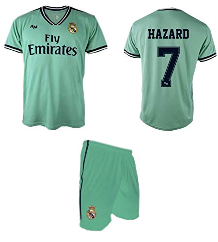 Real Madrid Hazard 3ª Equipación Verde niño Camiseta pantalón Tallas 6 a 14 (Talla 14)