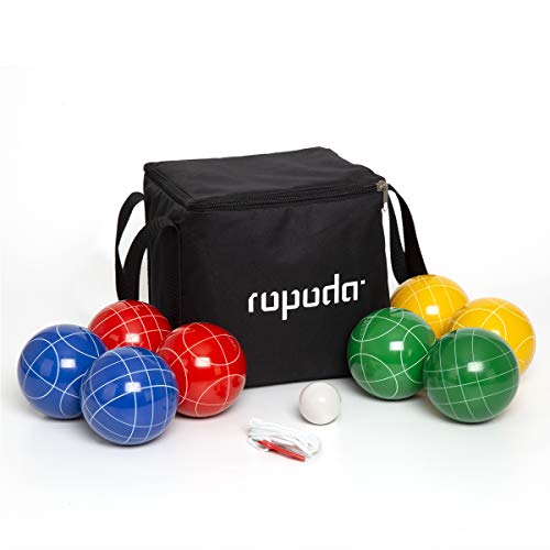 ROPODA - Juego de bolas de petanca de 90 mm con 8 bolas, boliche, estuche y cuerda de medición para patio, césped, playa y más, para 2-8 personas ROPODA - Juego de bolas de petanca de 90 mm con 8 bolas, boliche, estuche y cuerda de medición para patio, césped, playa y más, para 2-8 personas
