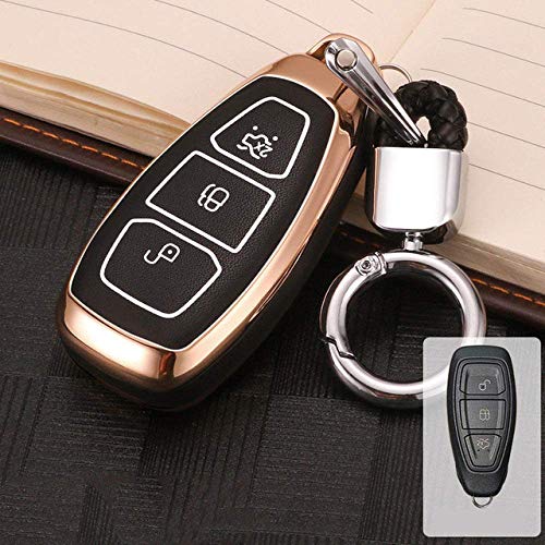 RTDFGH Cubierta Luminosa de aleación de Zinc para Llave de Coche para Ford Fiesta Focus 23 MK2 MK3 Mondeo MK4 Ecosport Kuga Escape, E, Negro B-Dorado RTDFGH Cubierta Luminosa de aleación de Zinc para Llave de Coche para Ford Fiesta Focus 23 MK2 MK3 Mondeo MK4 Ecosport Kuga Escape, E, Negro B-Dorado