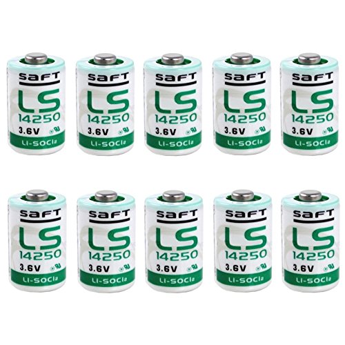 Saft Ls14250.1/2.AA (Litio, Cloruro de Tionilo Batería (3,6.V, 10.Unidades) Blanco/Verde