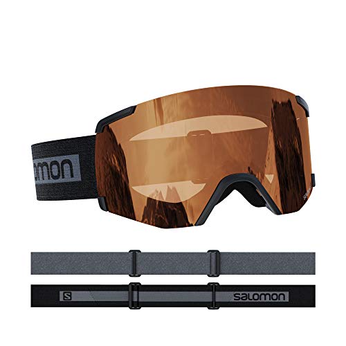Salomon, S/VIEW ACCESS, Máscara de esquí Unisex, Ajuste Mediano-Pequeño, Negro/Universal Tonic Orange, L41153900
