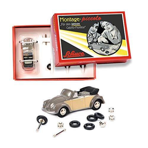 Schuco 450557800 - Caja de Montaje Piccolo para Volkswagen Escarabajo Cabrio, edición Limitada, Color Gris y Beige