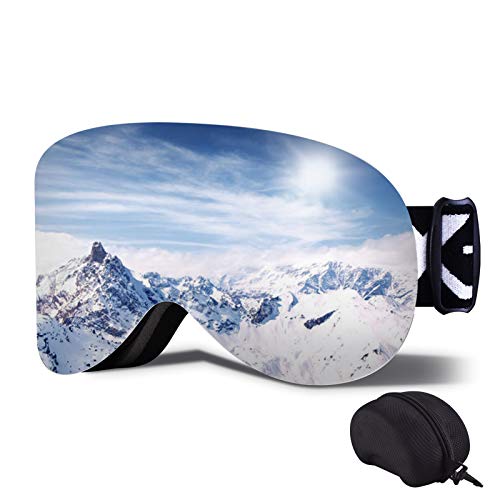 SGTTX Gafas de esquí con Lente magnética de Doble Capa OTG, Gafas de Snowboard antivaho, protección UV400, Compatible con Casco de esquí para Hombres, Mujeres, jóvenes y Adultos