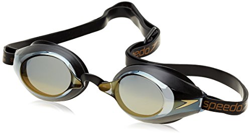 Speedo Speedsocket Unisex Gafas de Espejo Adulto, Unisex, Color Negro y Dorado, tamaño Talla única