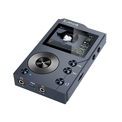 Surfans F20 Reproductor de MP3 HiFi con Bluetooth, reproductor de música digital DSD de alta resolución, alta resolución con tarjeta de memoria de 32GB, soporta hasta 256GB