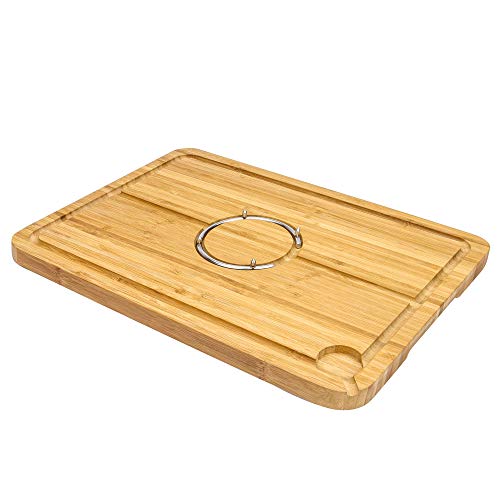 Tabla de tallado de bambú con púas | Tabla de cortar de madera | Bandeja De Carne Con Espigas | Tabla de corte antideslizante | M&W