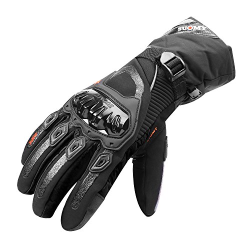 TAGVO Guantes Impermeables a Prueba de Viento cálidos, Nudillos Duros, protección para los Dedos de la Palma, Moto con función de Pantalla táctil