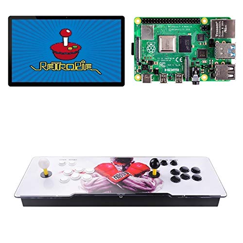 TAPDRA 10000+ Consola Arcade de Juegos Retro para Raspberry Pi 4 Modelo B (Edición 4G Ram) Admite 4 Jugadores ES Retropie con 45+ Emuladores HD 720P