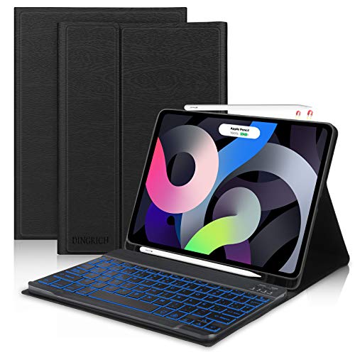 Teclado para iPad Air 4 2020, DINGRICH Español Ñ Funda con Teclado 7 Color Retroiluminación Bluetooth Inalámbrico Desmontable Extraíble para iPad Air 4 10.9"/iPad Pro 11" 2020/2018 Auto-Sueño/Estela Teclado para iPad Air 4 2020, DINGRICH Español Ñ Funda con Teclado 7 Color Retroiluminación Bluetooth Inalámbrico Desmontable Extraíble para iPad Air 4 10.9"/iPad Pro 11" 2020/2018 Auto-Sueño/Estela