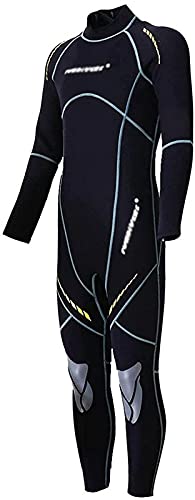 Traje de neopreno Moda Buceo de 3mm de Buceo de 3 mm Termal cálido Neopreno Traje Completo Nadar Surf Kayaking Negro Ropa para Surfear (Color : Black, Size : S)