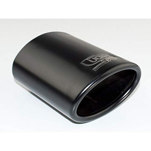 Ulter Sport NX10B + caja de acabado de escape ovalado 95 x 65 mm de longitud 120 mm instalación 40 – 55 mm negro INOX, negro