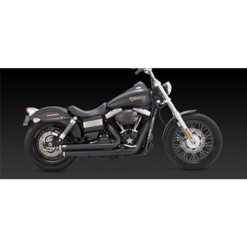 Vance & Hines negro Staggered Big Shots Straight-Cut Harley Dyna 2012-2014