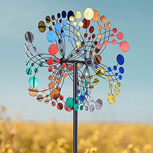 Viento de metal Spinner, escultura espiral del jardín del metal del viento del molino de viento Spinner ornamento Flor del viento Spinner decoración del jardín del molino de viento multicolor Noche Viento de metal Spinner, escultura espiral del jardín del metal del viento del molino de viento Spinner ornamento Flor del viento Spinner decoración del jardín del molino de viento multicolor Noche