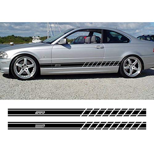 vitesurz Auto Pegatinas de Calcomanías Body Stripe Lateral,  para BMW E46 3 Series E30 E34 E36 E39 E60 E70 E87 E90 E91 E92, Pegatinas de Rayas de Falda Lateral de Puerta de Coche 200 * 12,5 cm