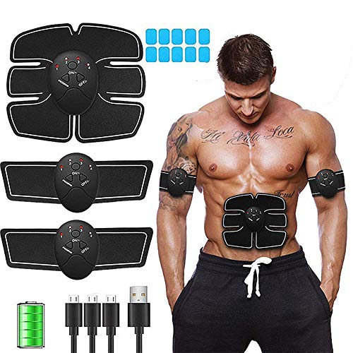 WODT EMS Muscle Stimulator, Abdominal Muscle Toner Abs Trainer Entrenamiento físico Equipo AB Belt Toning para Hombres y Mujeres