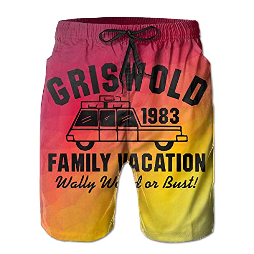 XCNGG Pantalones Cortos de Playa Best Griswold Family Vacation 80s Men's Swim Trunks Quick Dry Waterproof Beach Pants Beach Board Short with Pockets