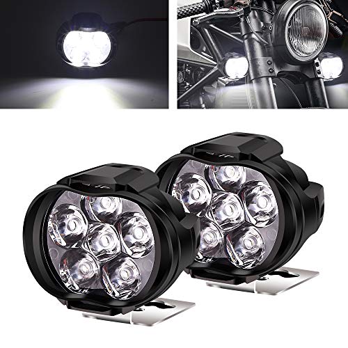YnGia Faros delanteros LED para motocicleta, 2 luces LED de trabajo universales, 6 luces LED auxiliares antiniebla DRL, 12 V, 24 V, para motocicletas, scooters, automóviles, camiones