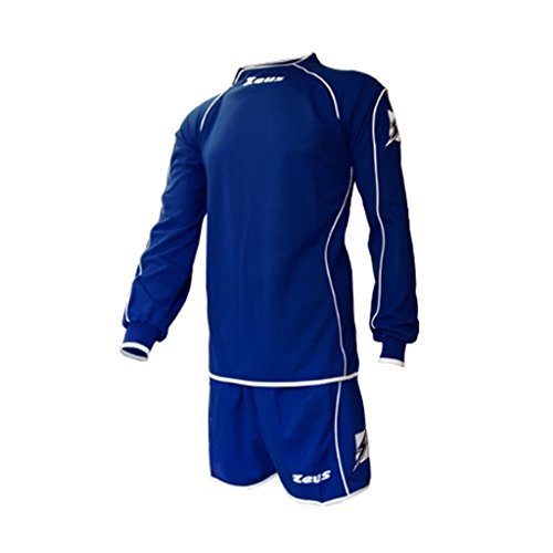 Zeus Kit ISEF Equipaje DE Futbol Camiseta Y Calzoncillos Deporte Y AIRELIBRE Azul/Blanco (XL)