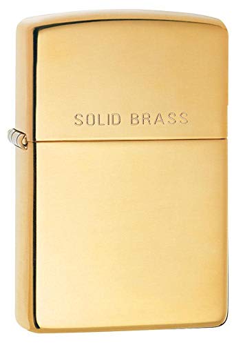 Zippo High Polish Brass Mechero, Hochpoliertes Messing-Feuerzeug, 3,5x1x5,5 cm Zippo High Polish Brass Mechero, Hochpoliertes Messing-Feuerzeug, 3,5x1x5,5 cm