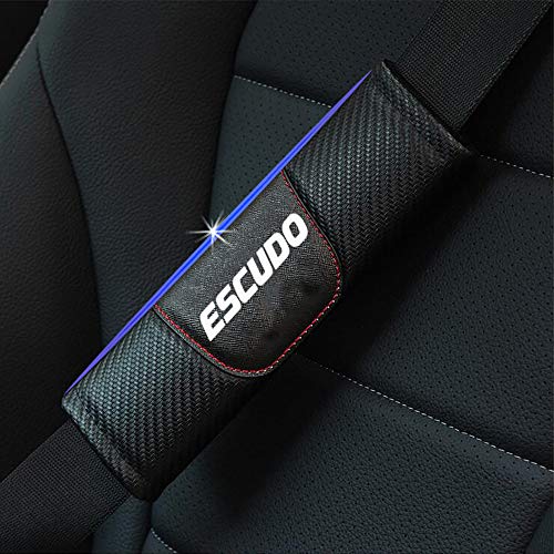 ZXCV 2 Fundas Coche Almohadillas Cinturón Fibra Carbono, para Suzuki Escudo Hombro Correa Protector Seguridad con Logo Auto Interior Accesorios