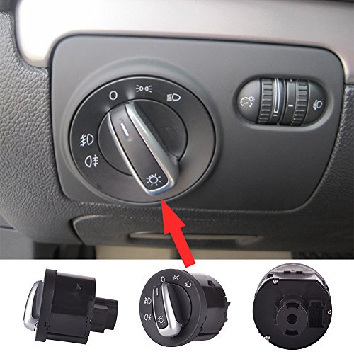 Zyurong - Interruptores de control de faros de vehículo eléctrico - compatible con MK5, R32, MK5, MK6 MK6 Golf R, Passat B6, Passat CC, Tiguan, Eos