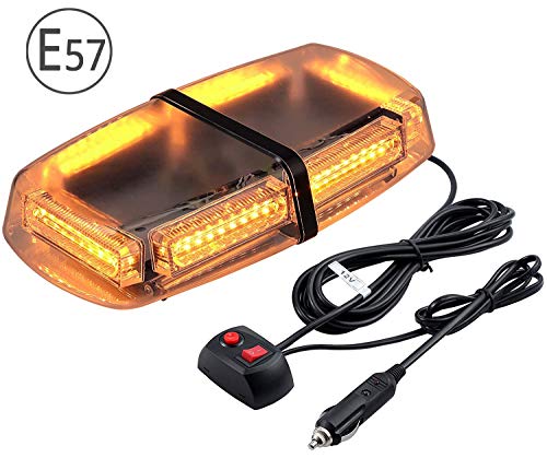 54 LEDs Luz Estroboscopica Coche LED Emergencia Faro de Seguridad Super Brillo Base Magnetica 7 modos para 12 / 24V SUV Remolque