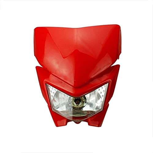 ADFIOSDO Universal Enduro Motocross Faro 12V 35W Dual Sport Deporte MOTORIA Blanca Fail de Faros/Ajuste para la Bicicleta de Suciedad KLX KX KLR KL Moto (Color : Red)