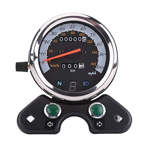 Akozon Medidor de velocímetro doble para motocicleta Odómetro de 3.7"X 4.1" para la mayoría de motocicletas con una distancia de orificio de montaje de 95 mm Akozon Medidor de velocímetro doble para motocicleta Odómetro de 3.7"X 4.1" para la mayoría de motocicletas con una distancia de orificio de montaje de 95 mm