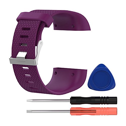 Auntwhale 1 PC Correa de Repuesto de Silicona con Destornillador (Grande) para Fitbit Surge Negro/Azuloscuro/Verde/Naranja/púrpuraoscuro/azulcielo/Cian Auntwhale 1 PC Correa de Repuesto de Silicona con Destornillador (Grande) para Fitbit Surge Negro/Azuloscuro/Verde/Naranja/púrpuraoscuro/azulcielo/Cian