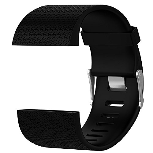 Banda de Reloj para Fitbit Surge - Correa de Silicona de LiberacióN RáPida - Ajustable Repuesto Pulsera Correa de Reloj Accesorios para Hombre Mujer Baohooya (Negro)