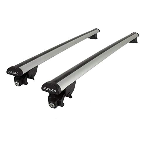 Barras portaequipajes Farad Beamar de aluminio compatibles con Renault Megane 4 Sporter desde 2016 en adelante con rieles bajos integrados Barras portaequipajes Farad Beamar de aluminio compatibles con Renault Megane 4 Sporter desde 2016 en adelante con rieles bajos integrados