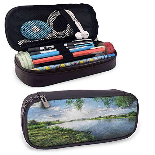 Bolsa de lápices Nature Firm Calm River en verano con compartimento